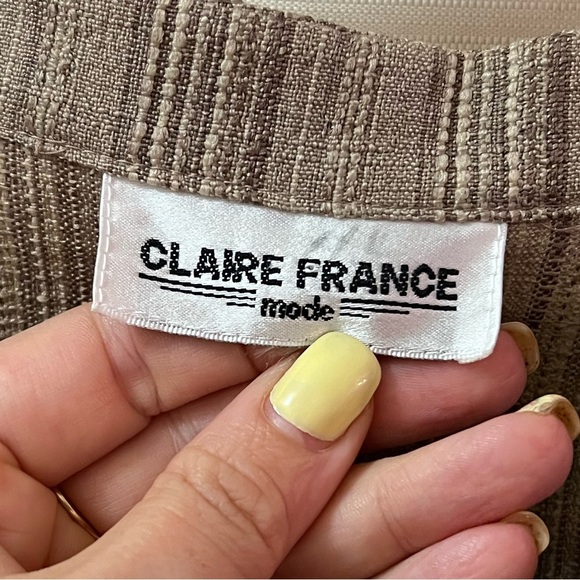 ⚫️ BOGO Claire France Brown/Grey Striped Button-Up Shirt Womens Size 1 / 2XL - Picture 6 of 6